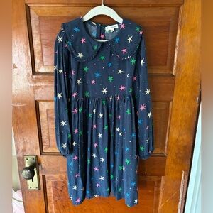 Tucker and Tate Girls' Navy Star Print Dress with Peter Pan Collar